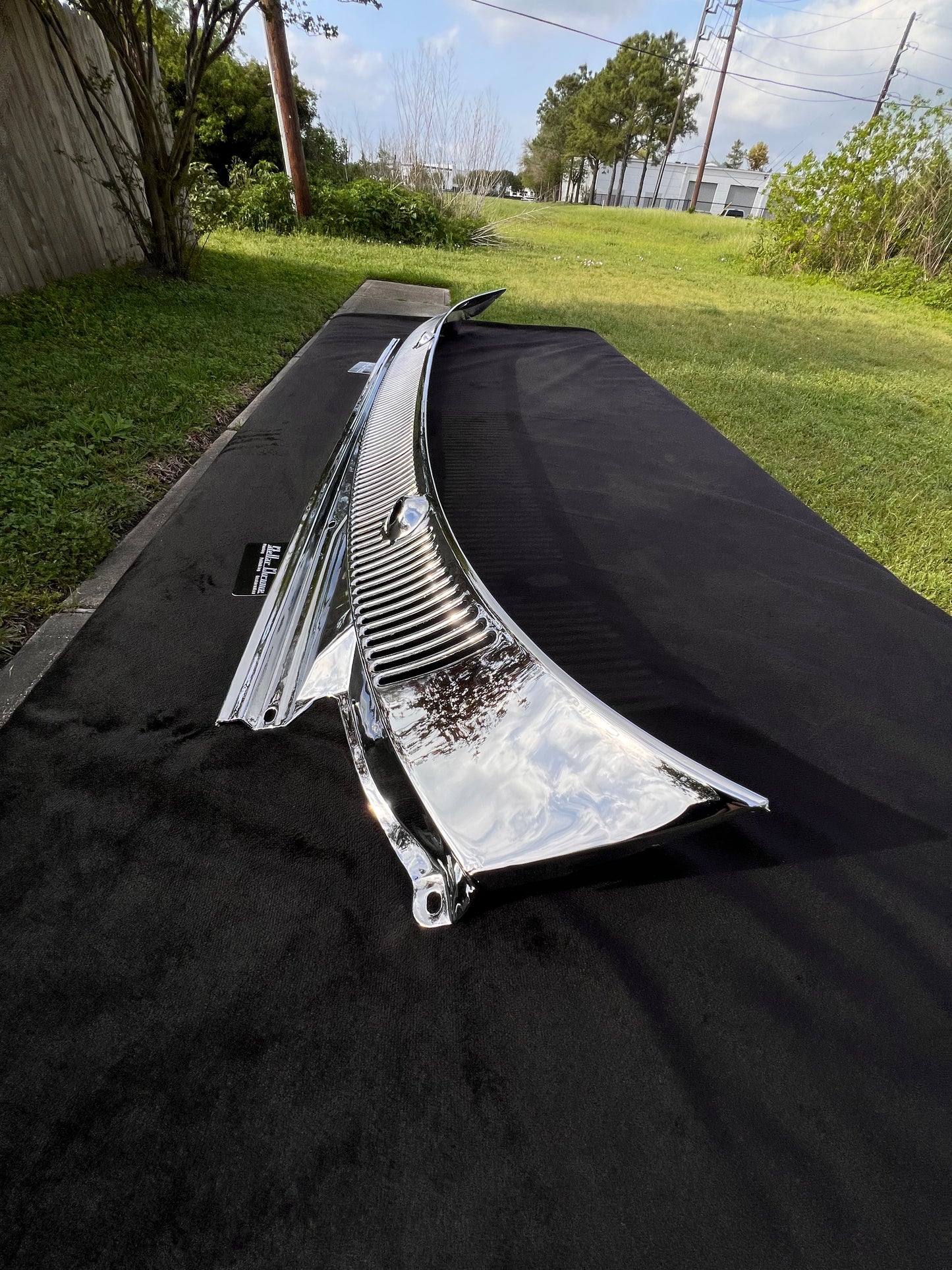 1963 1964 Chevy Impala Wiper Cowl Vent Panel / TRIPLE CHROME SHOW QUALITY FINISH / Original OEM part Belair Biscayne Chevrolet